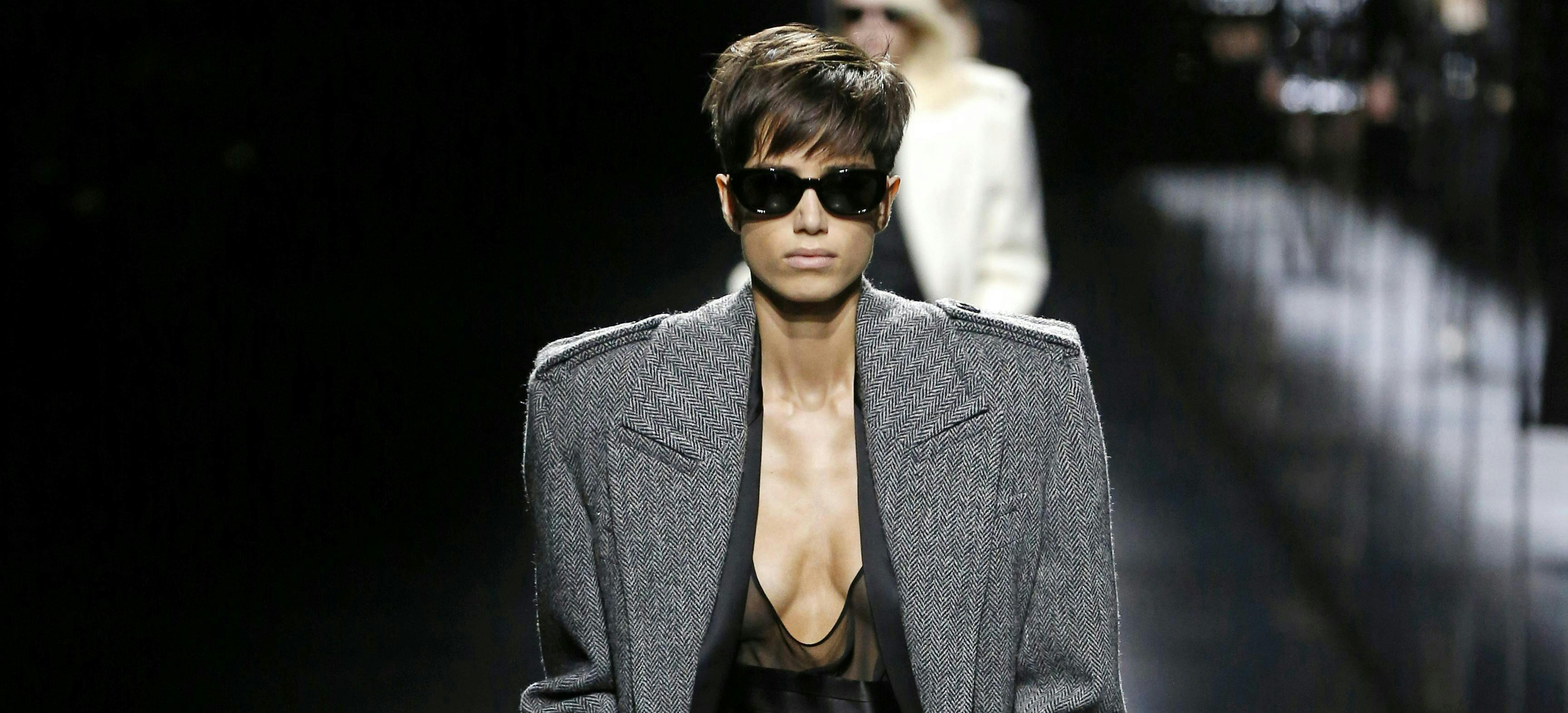 saint laurent. rtw fall winter 2019-20 _ paris february march 2019_ person human sunglasses accessories accessory sleeve clothing apparel