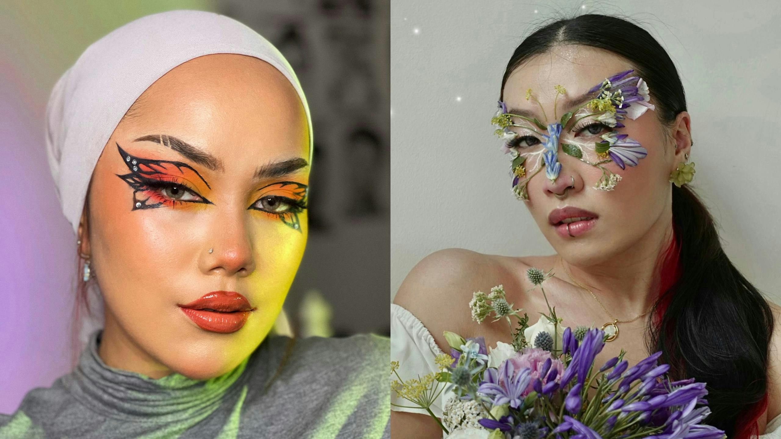head person face adult female woman cosmetics lipstick portrait flower