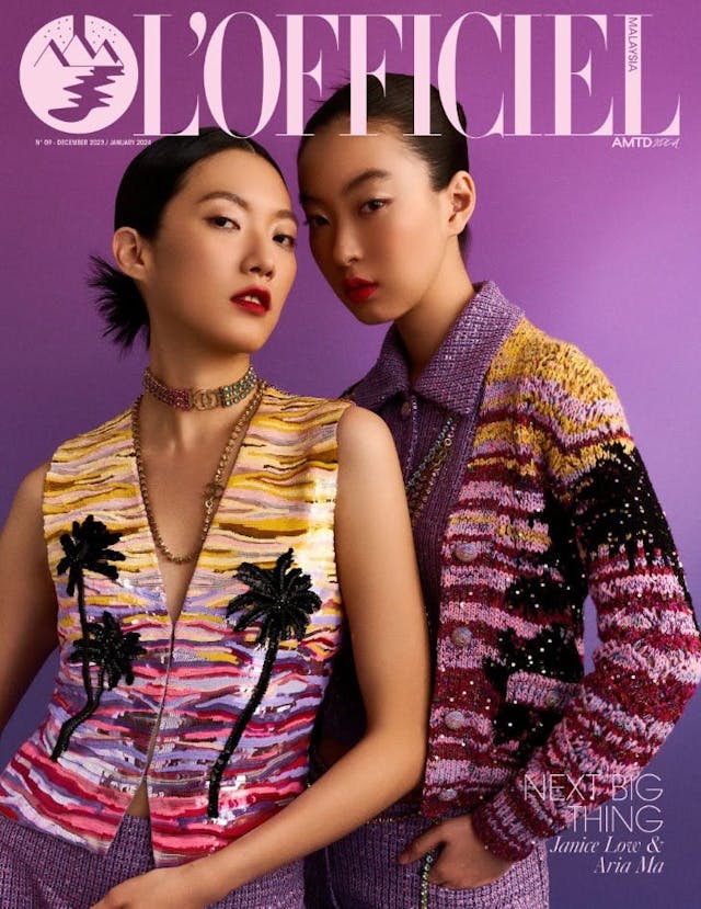 L'Officiel Malaysia December/January 2023 issue featuring Janice and Aria in Chanel