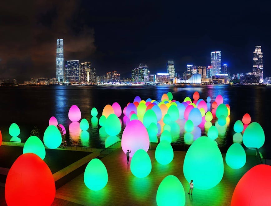 city urban cityscape metropolis waterfront person lighting night scenery light
